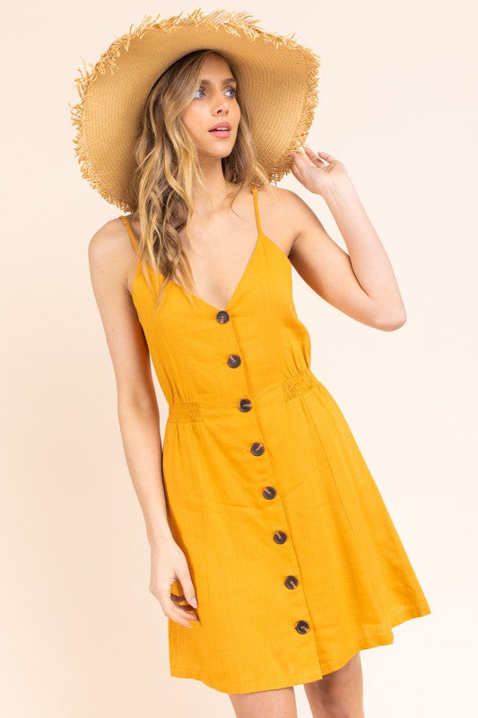 Leona Button Front Mini Dress
