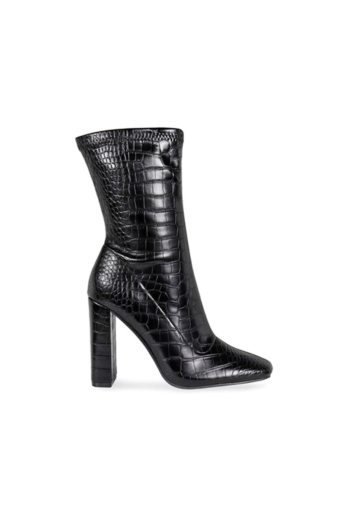 Zachery Snakeskin Bootie