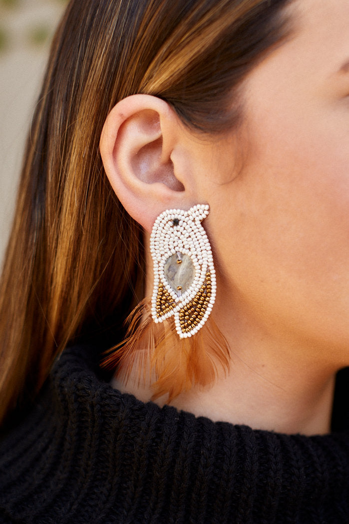 Alexa Feather Bird Earrings
