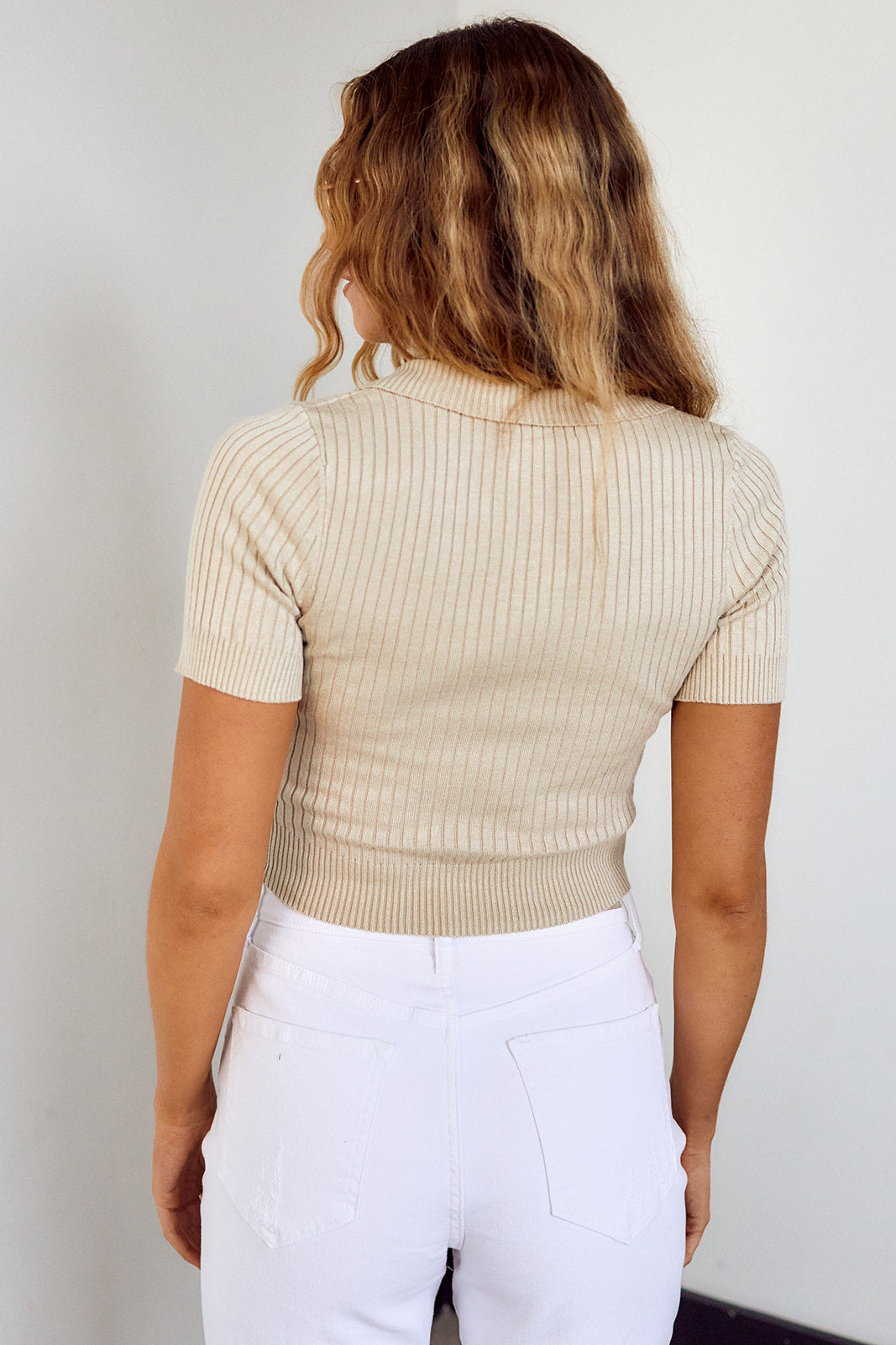 Ember Cropped Button Down Top