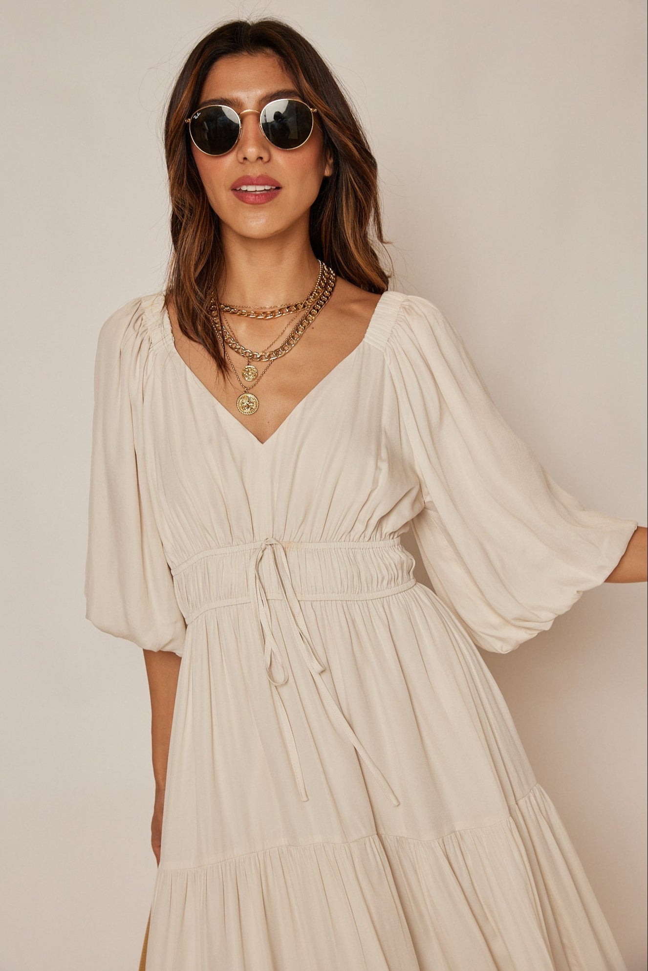 Libbie Balloon Sleeve Midi Dress