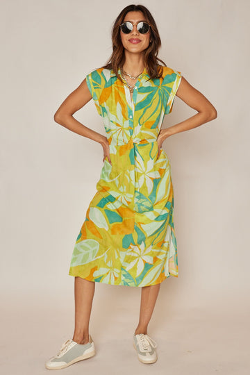 Aria Printed Short Sleeve Shirt Dress