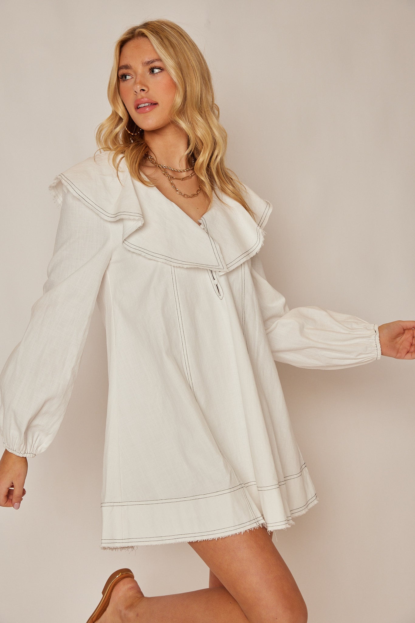 SALE - Karen Puff Sleeve Mini Dress