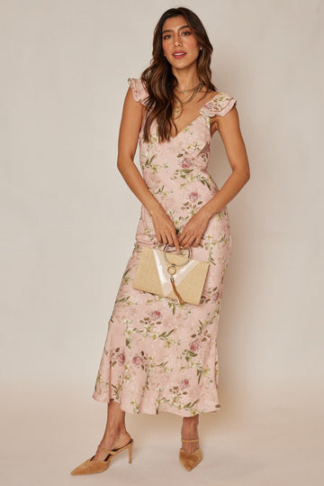 Elise Ruffled Woven Maxi Dress