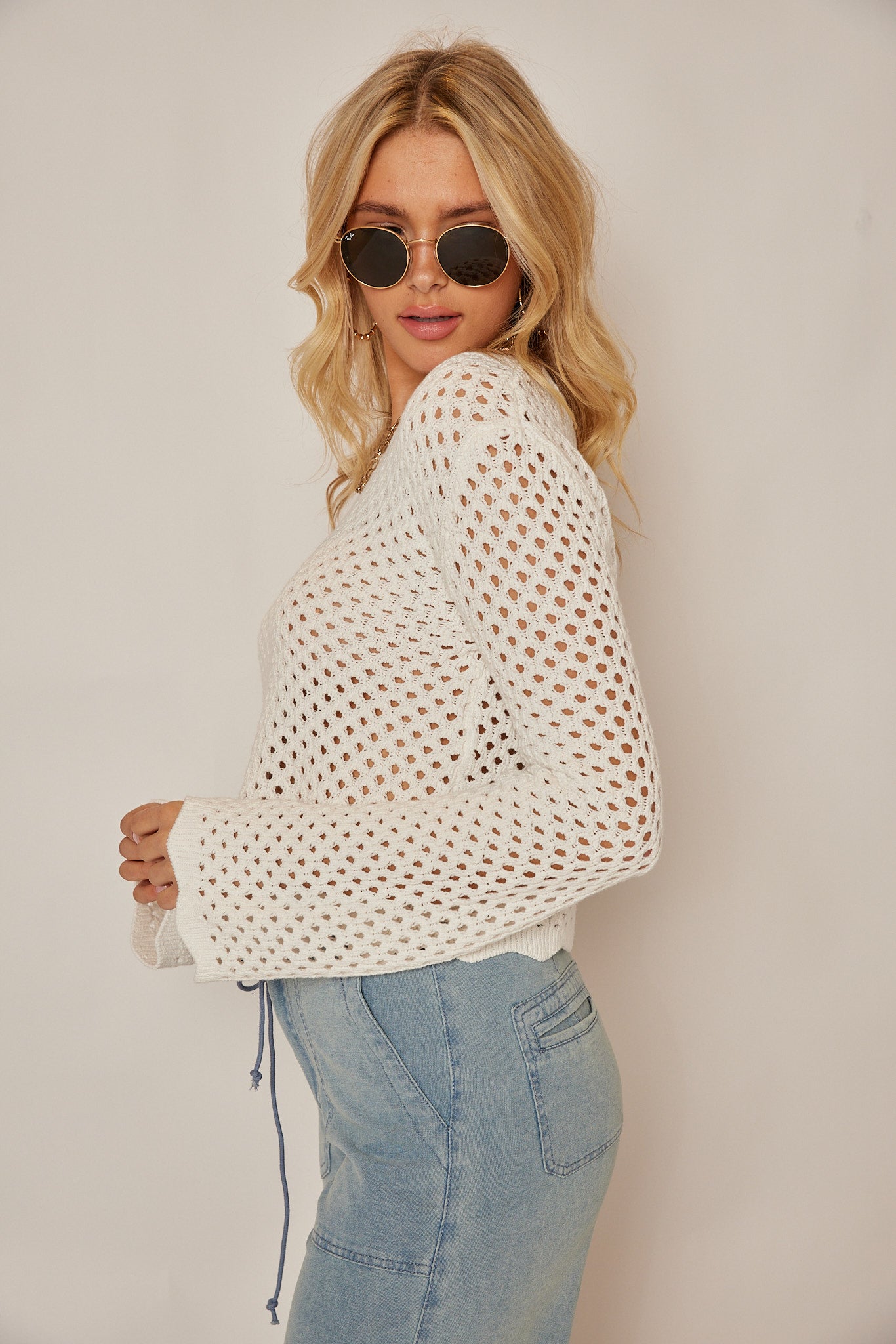 Millie Crochet Cropped Sweater