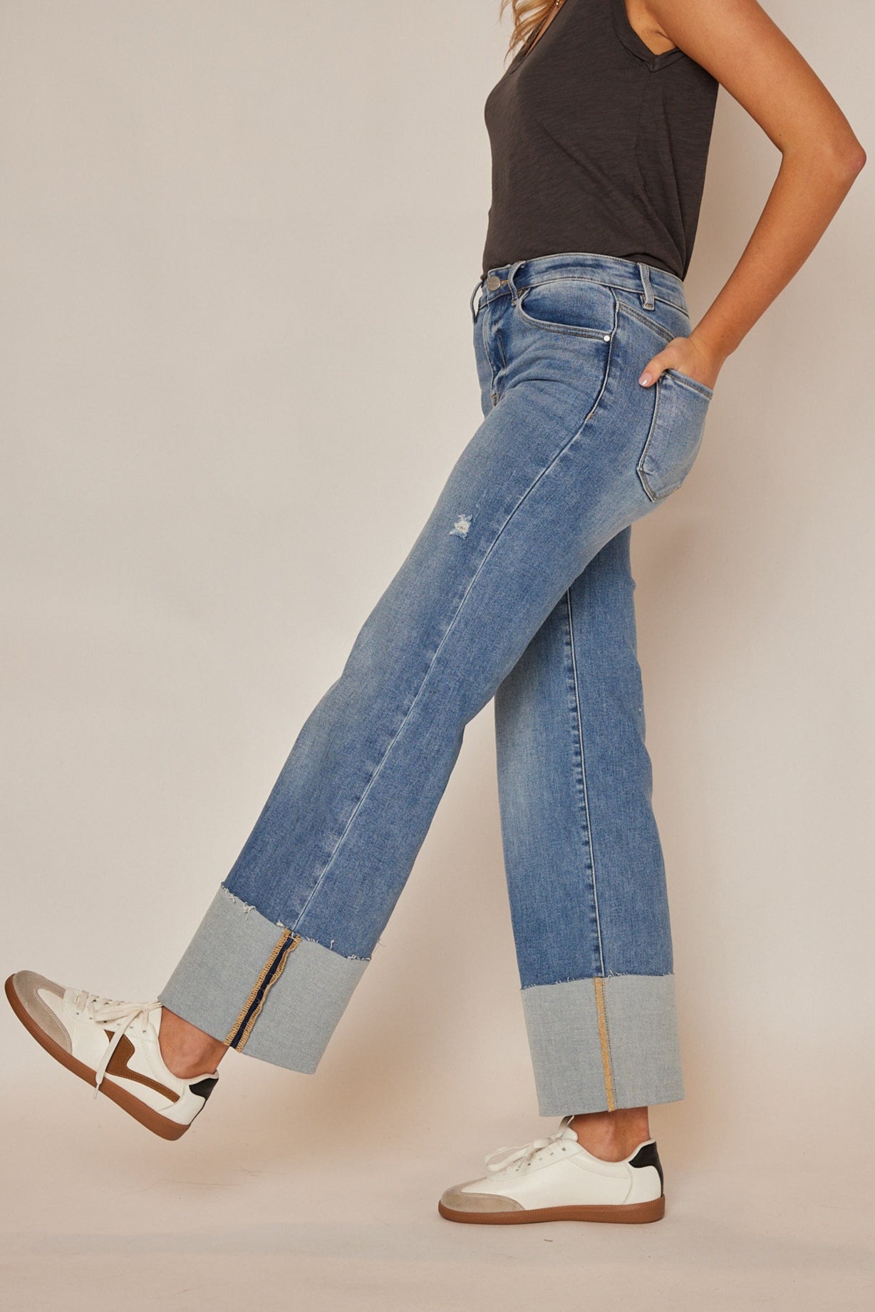 Randy Cuffed Wide Leg Jeans