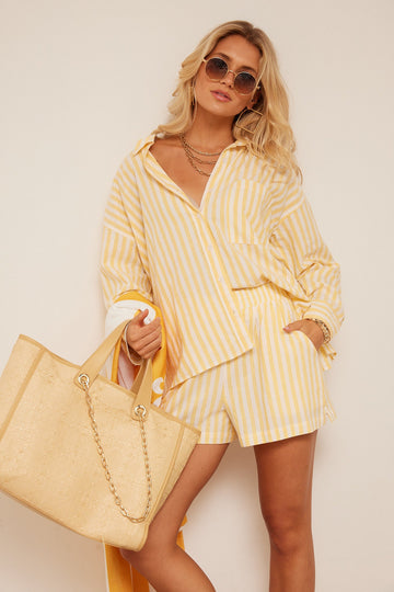 Joanna Oversized Striped Button Down Shirt