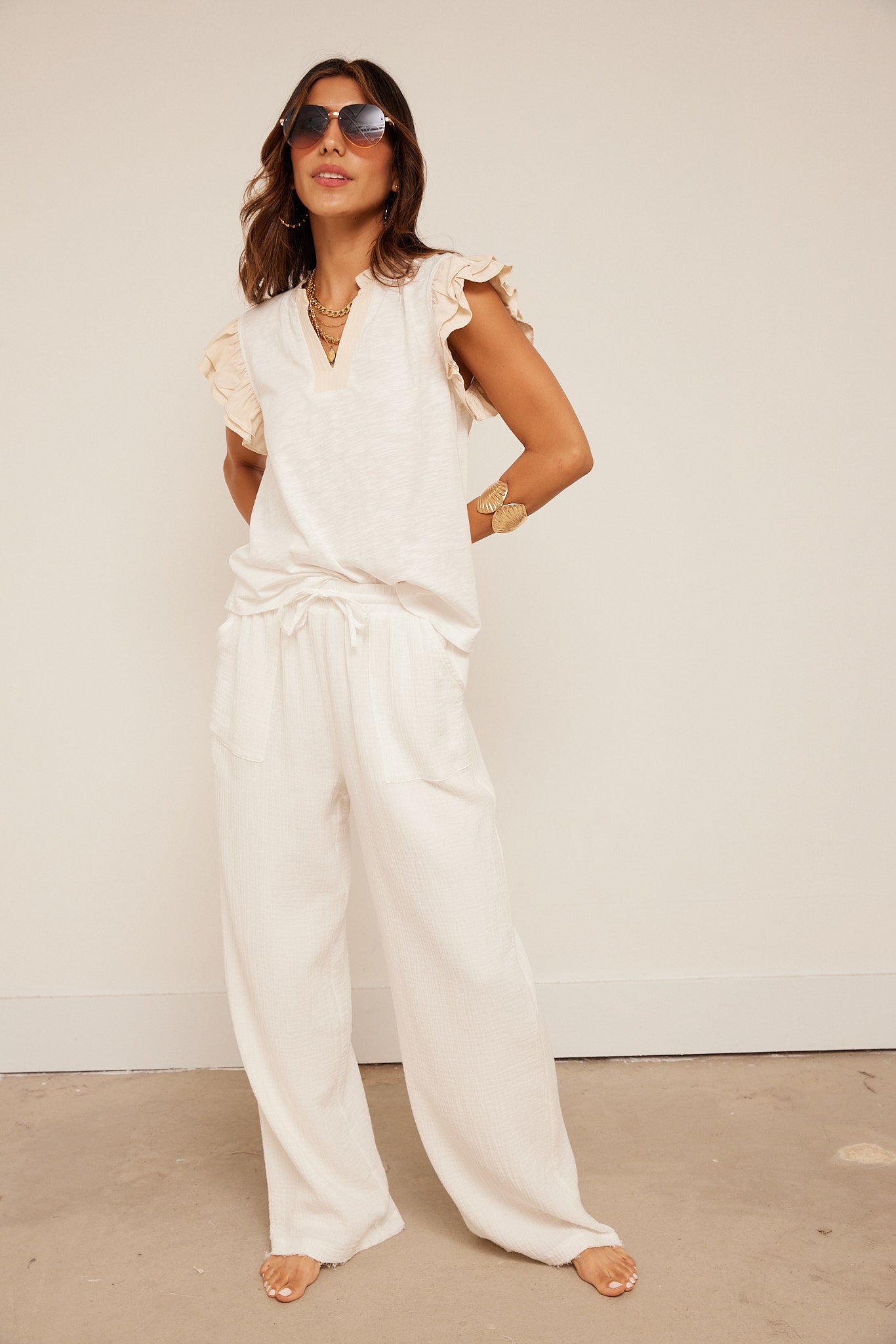 Hailey Ruffle Sleeve Knit Top