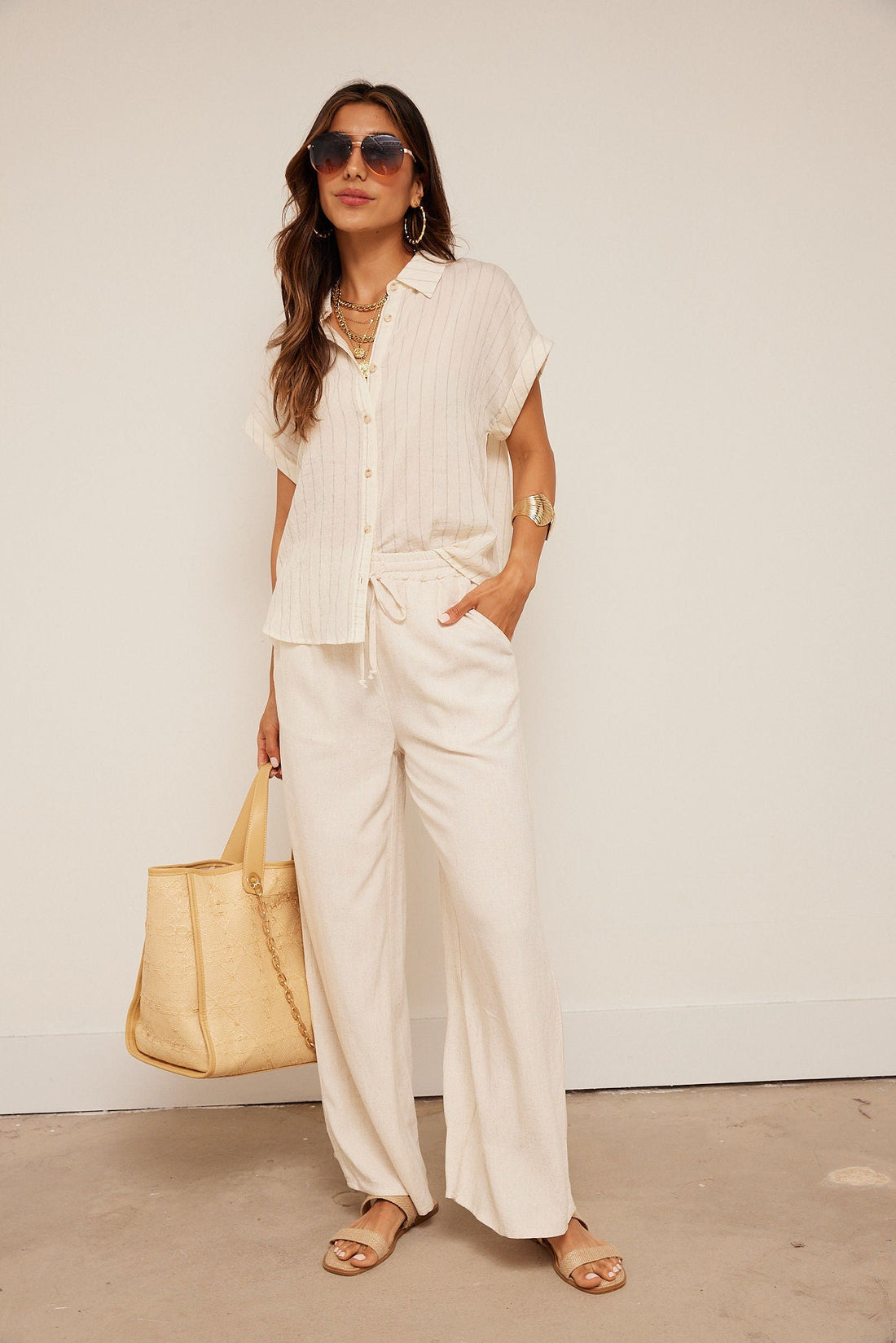 Evie Rolled Up Sleeve Stripe Top
