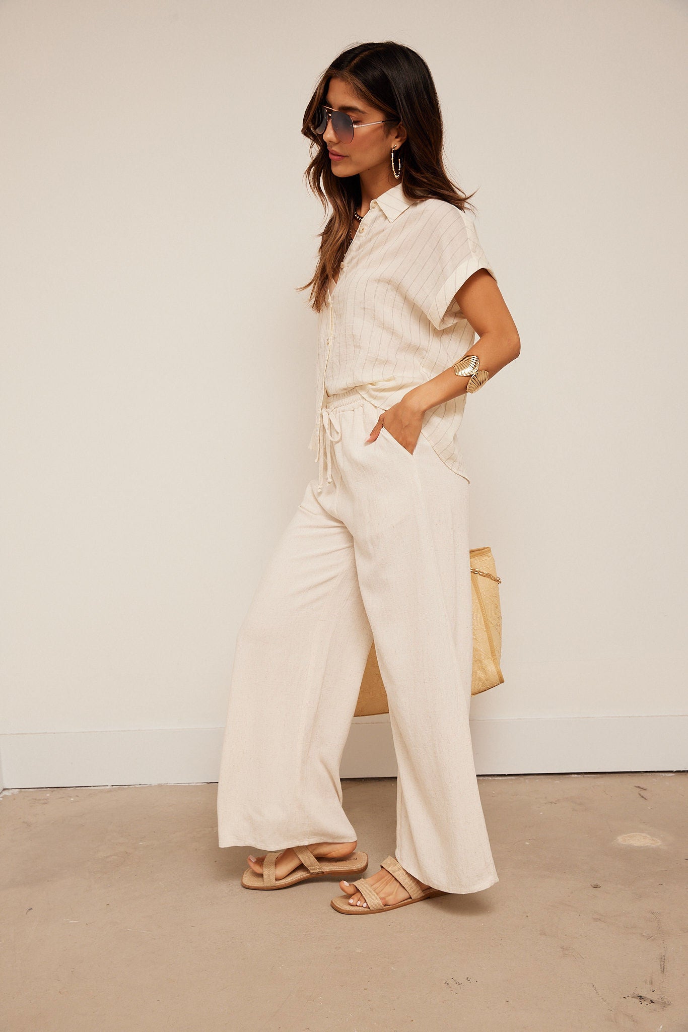 Evie Rolled Up Sleeve Stripe Top