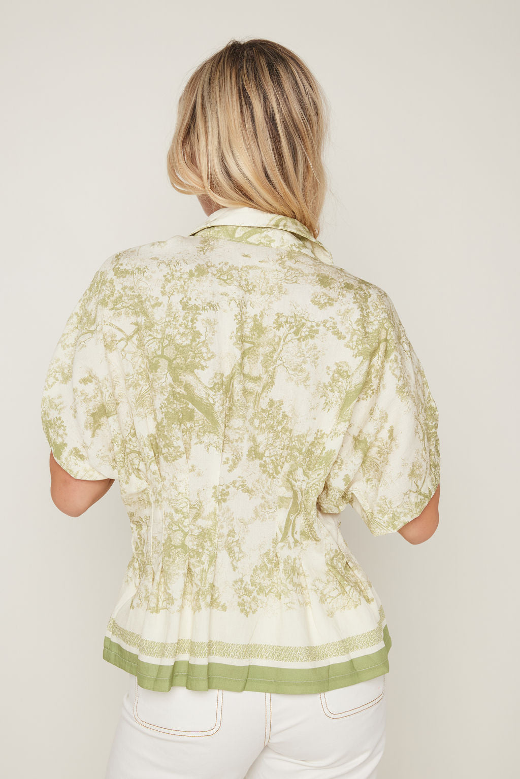 Dillon Abstract Animal Print Collared Button Down Top