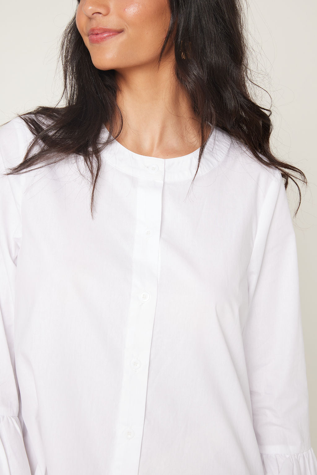 Rainn Button Down Flare Sleeve Dress