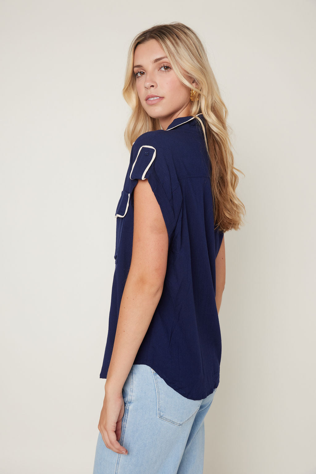 Jenna Washed Utility Button Down Shirt Jacket