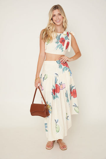 Laurel Floral Linen Skirt