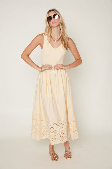 Lucy Eyelet Hem Maxi Dress