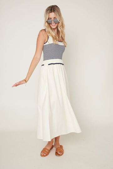 Gracie Navy Stripe Maxi Dress