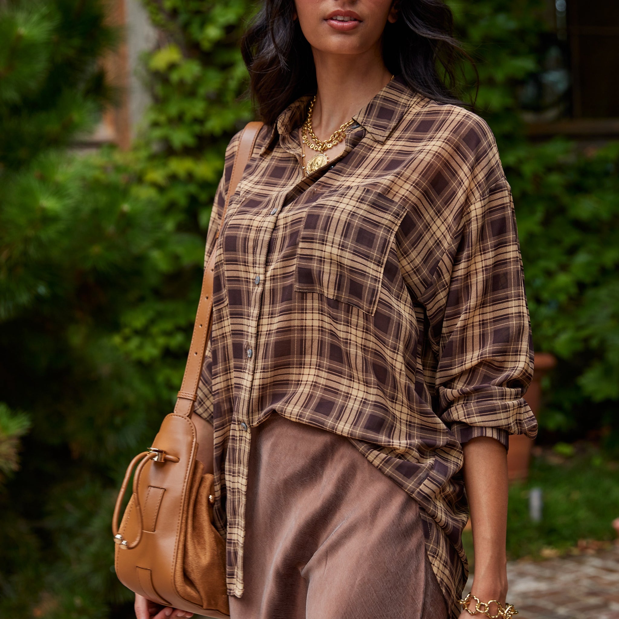 Esme Button Down Flanel Top