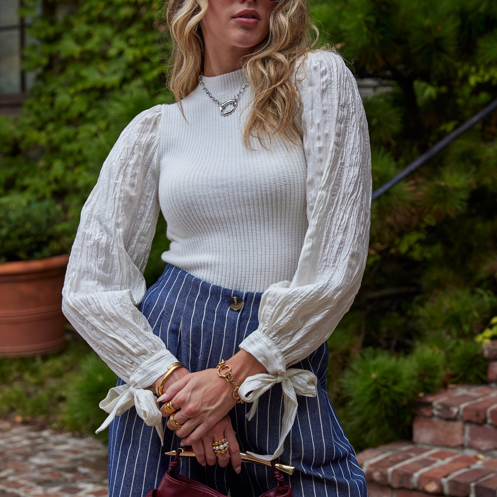 Brady Shimmer Sleeve Top