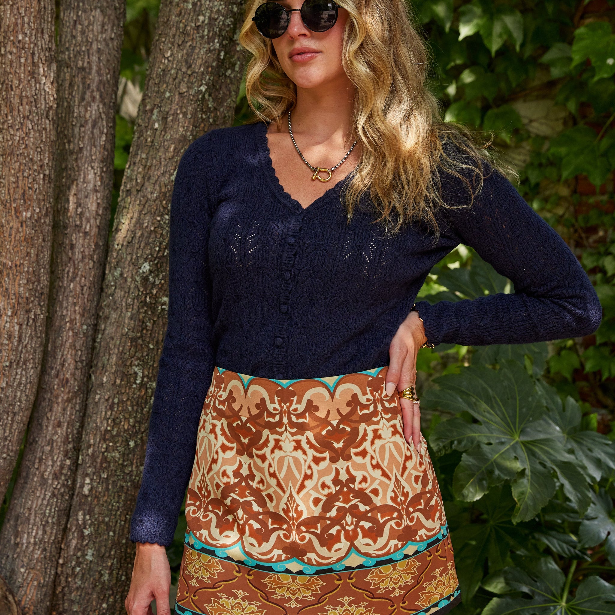Jordan Pointelle Knit Scallop Detail Top