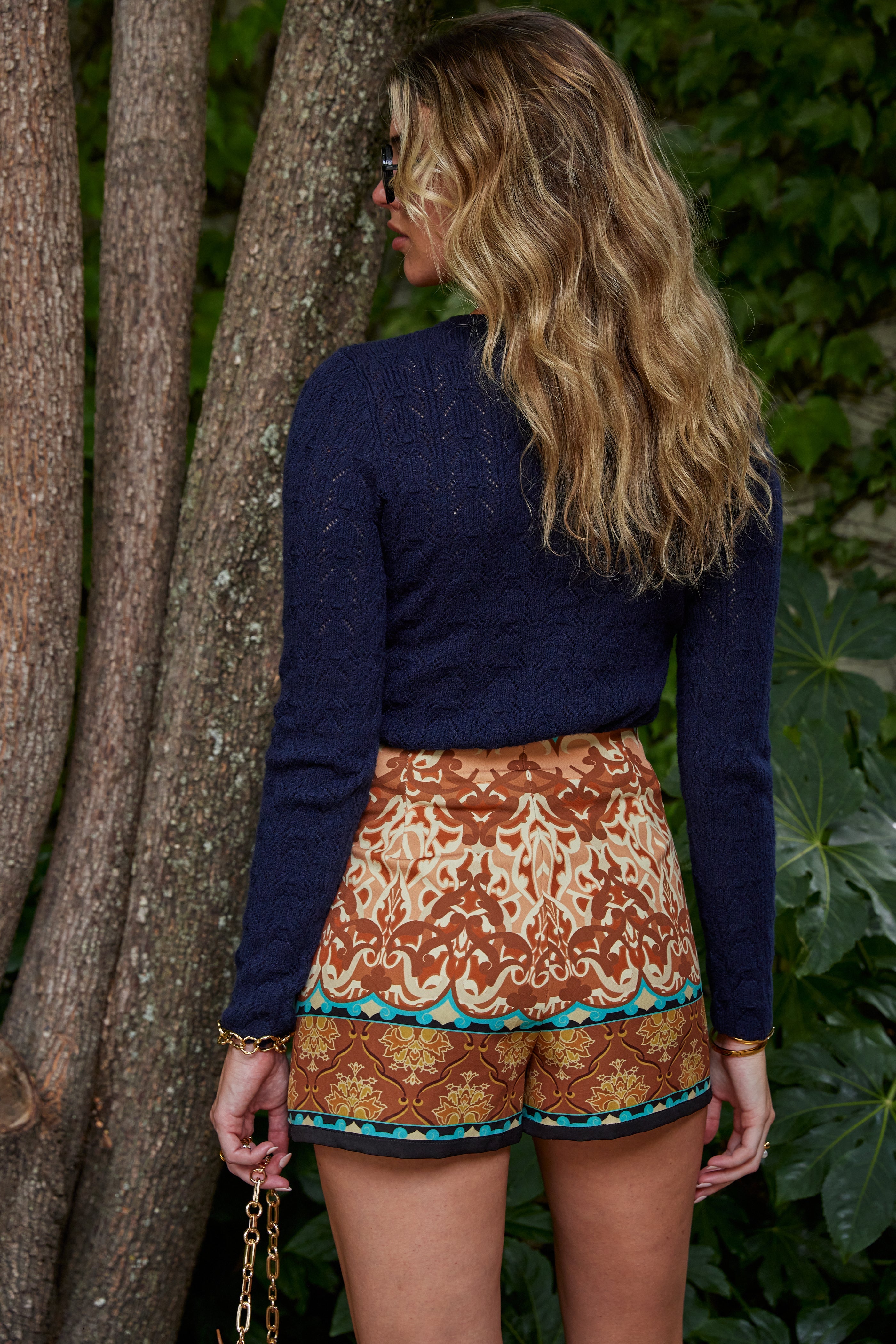 Jordan Pointelle Knit Scallop Detail Top