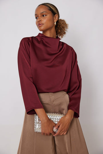 SALE - Norris Cowl Neck Long Sleeve Blouse