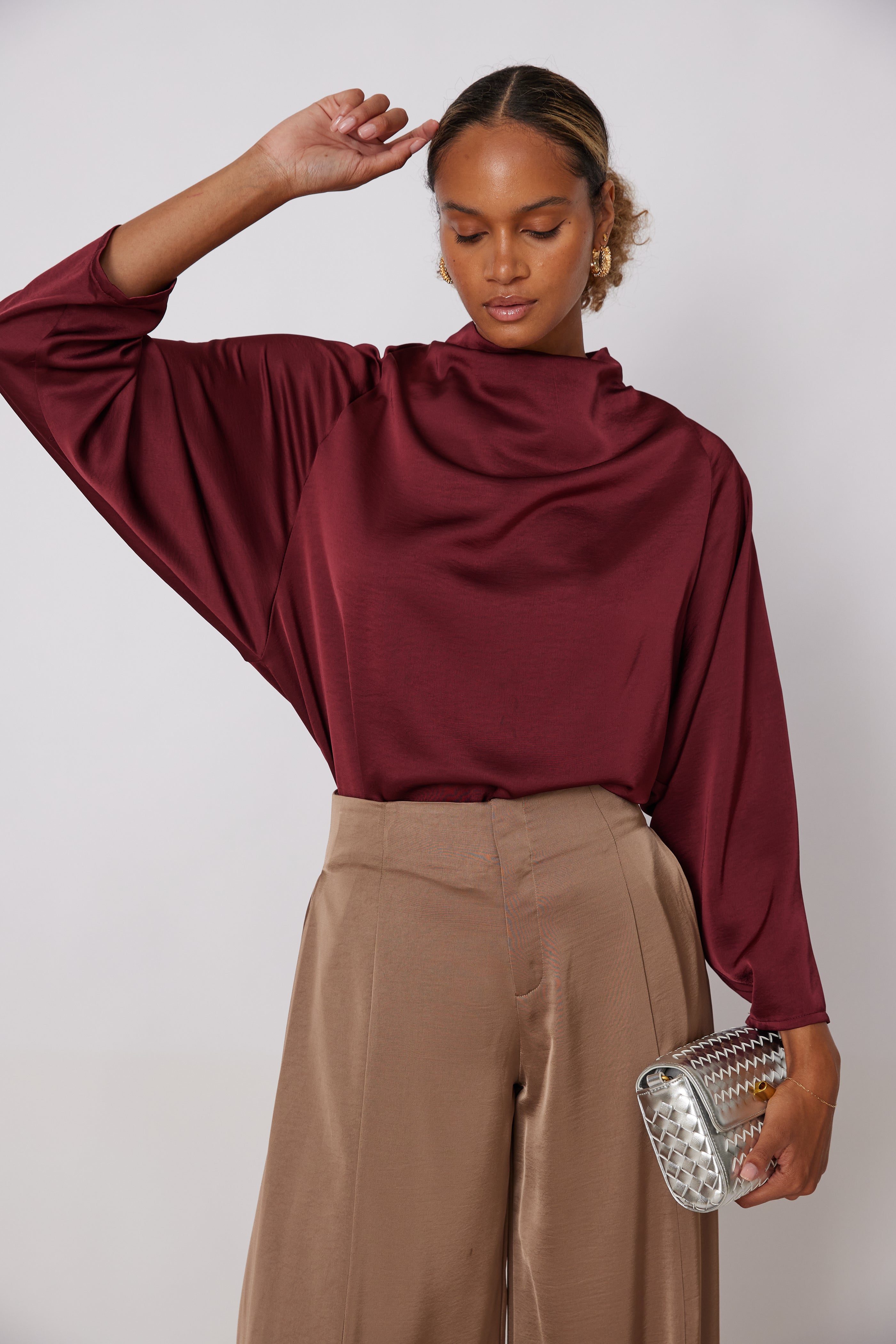 SALE - Norris Cowl Neck Long Sleeve Blouse