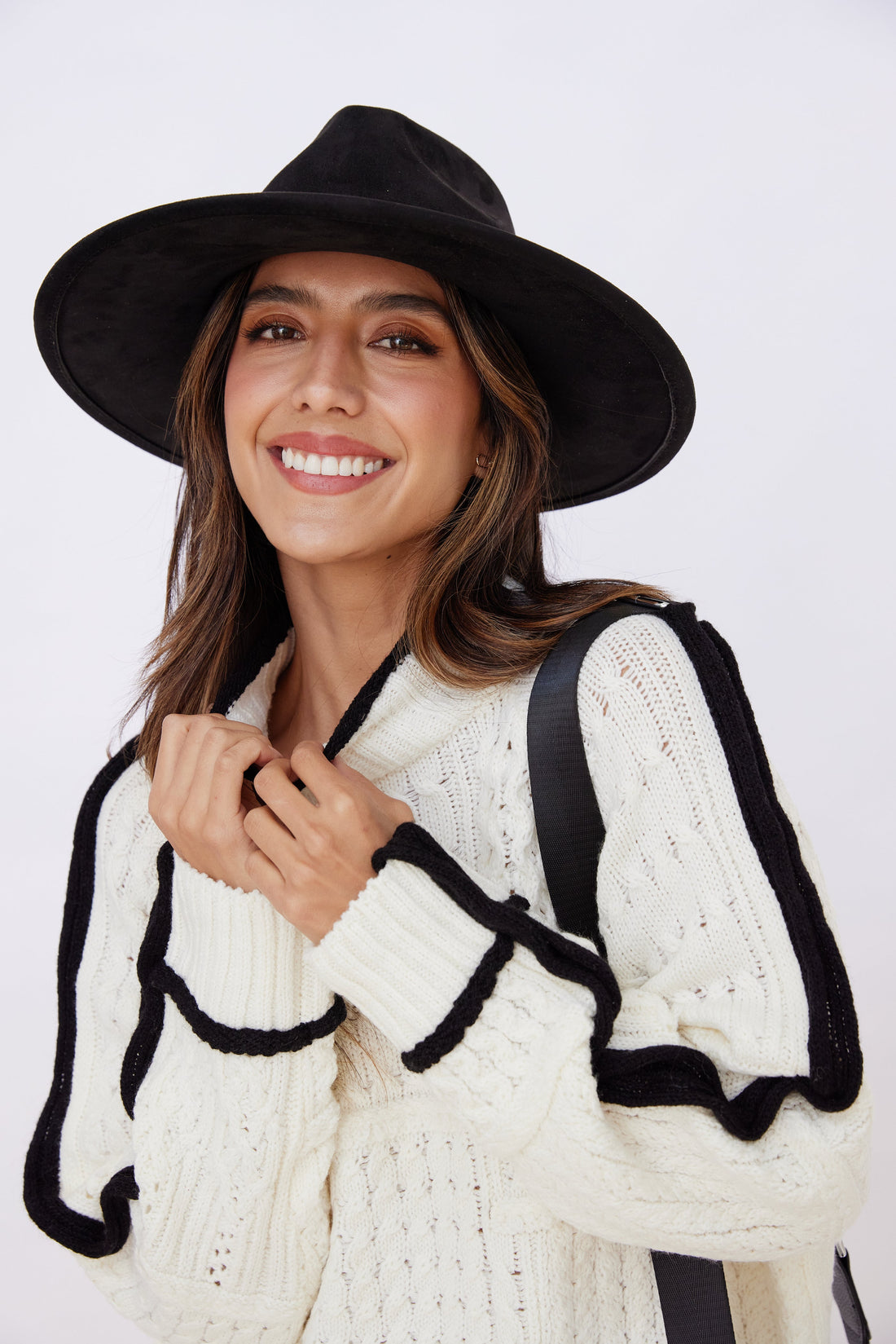 Atlas Faux Suede Fedora with Braided Band