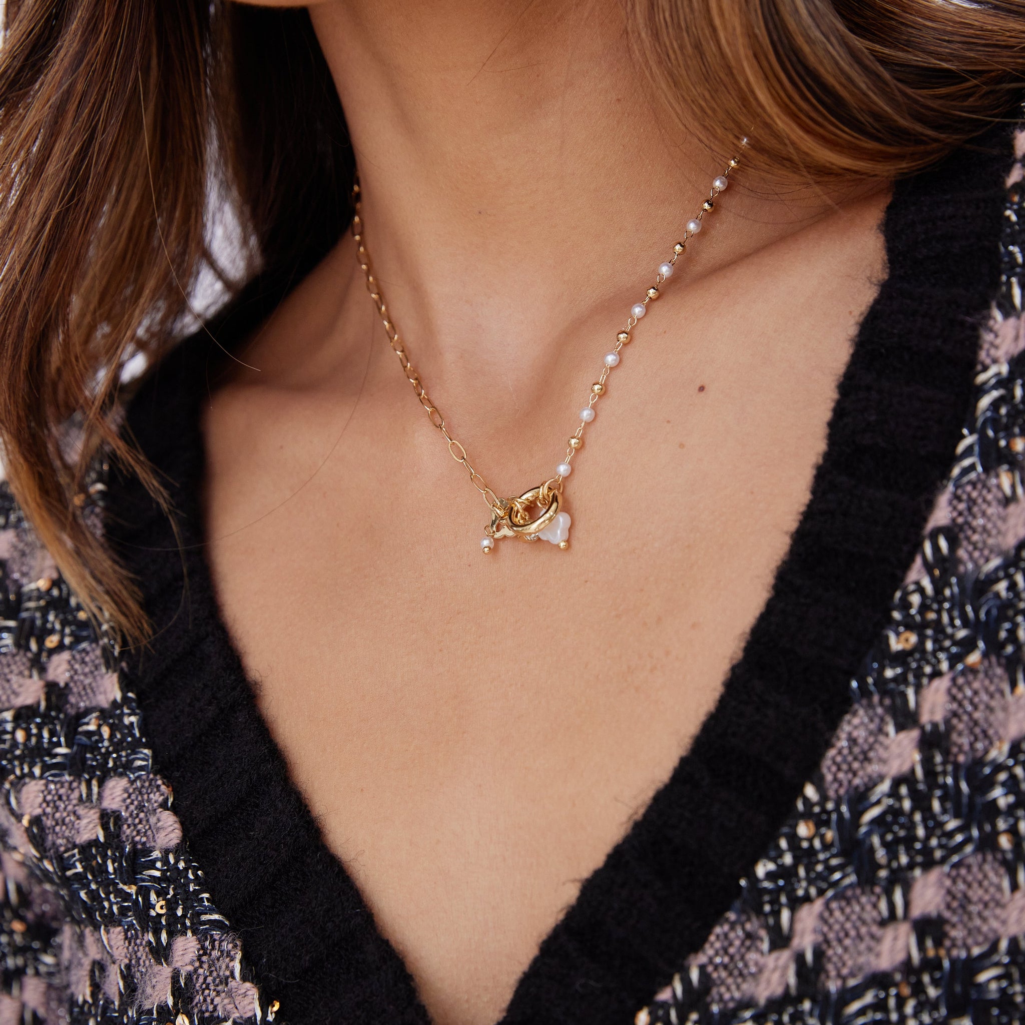 Hogan Multi Charm Clover Necklace
