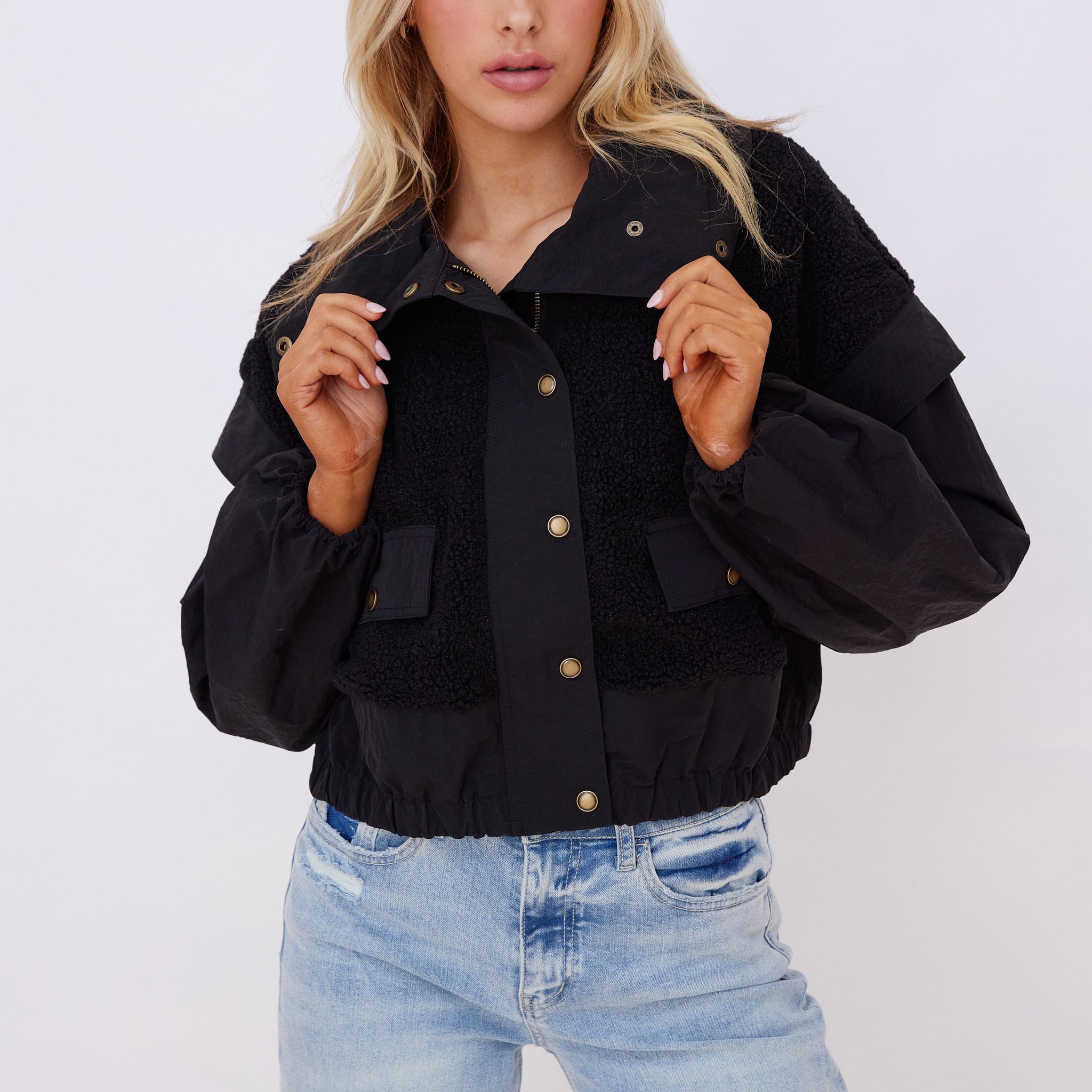 SALE - Roman Wind Breaker Mock Neck Jacket