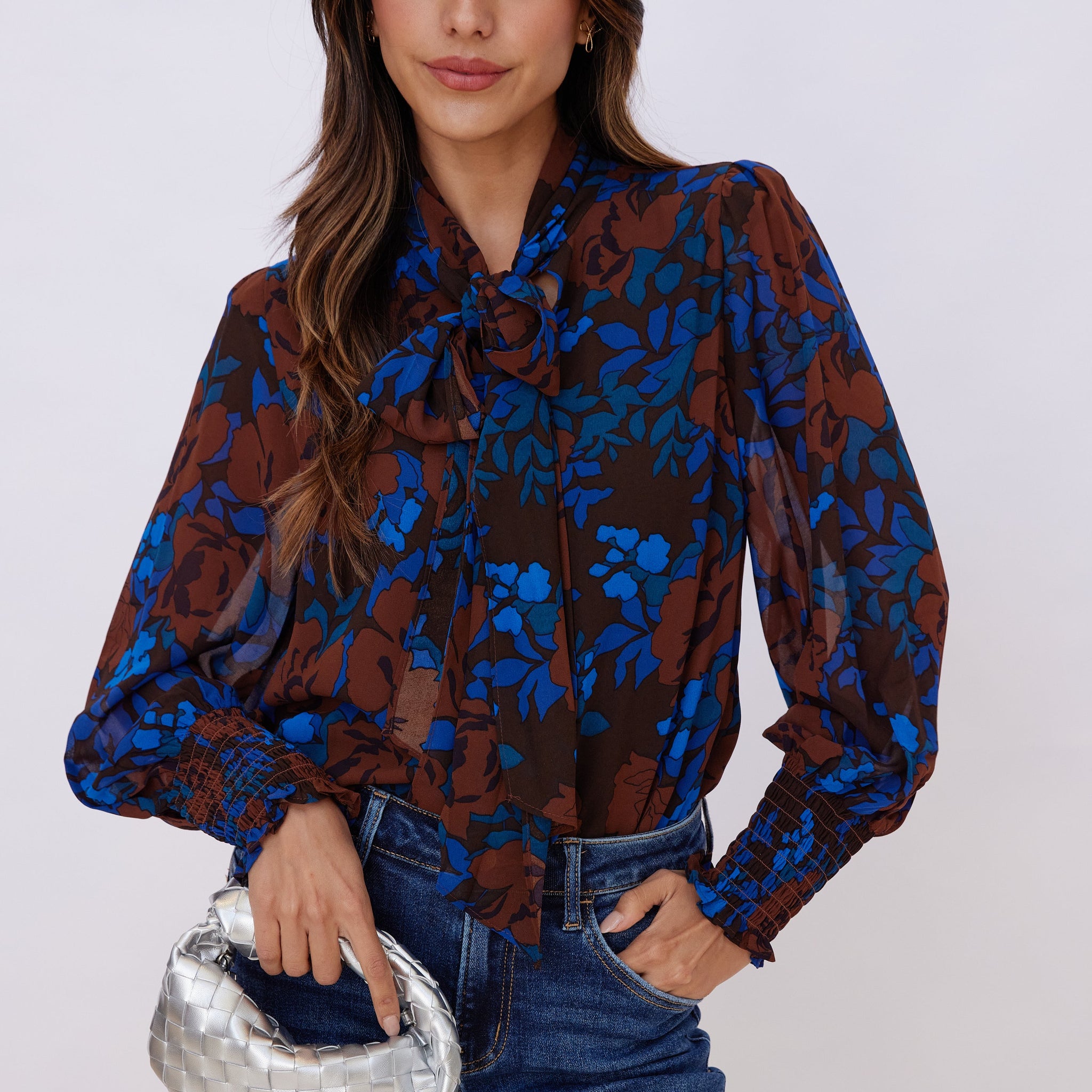 SALE - Cora Tie Neck Blouse