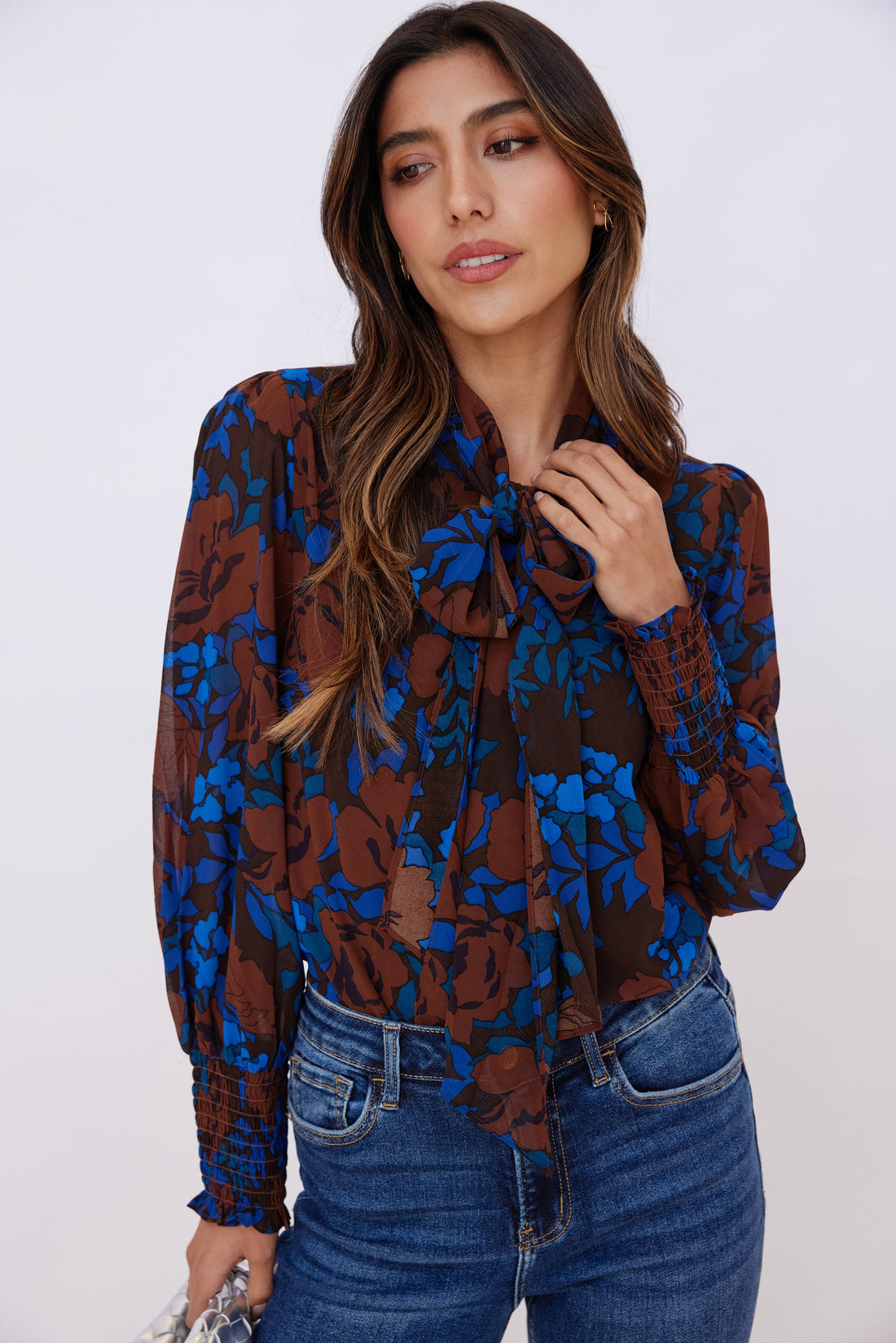 SALE - Cora Tie Neck Blouse