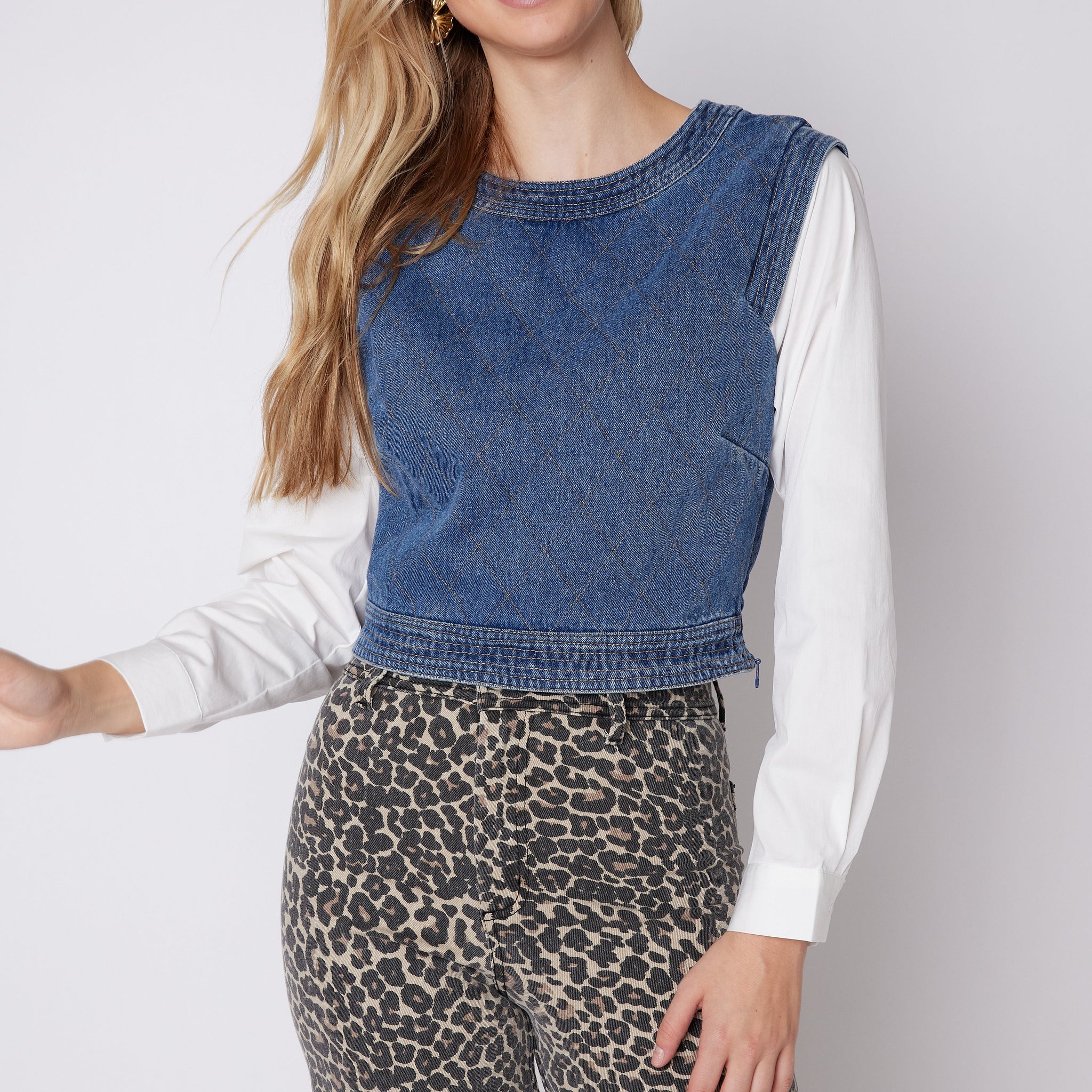 SALE - Sahar Denim Poplin Top