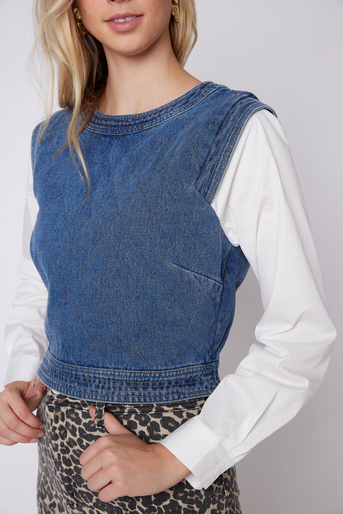 SALE - Sahar Denim Poplin Top