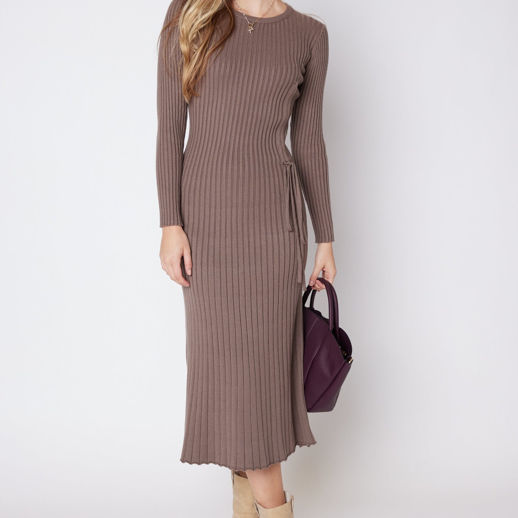 SALE - Alisha Side Shirring Sweater Dress
