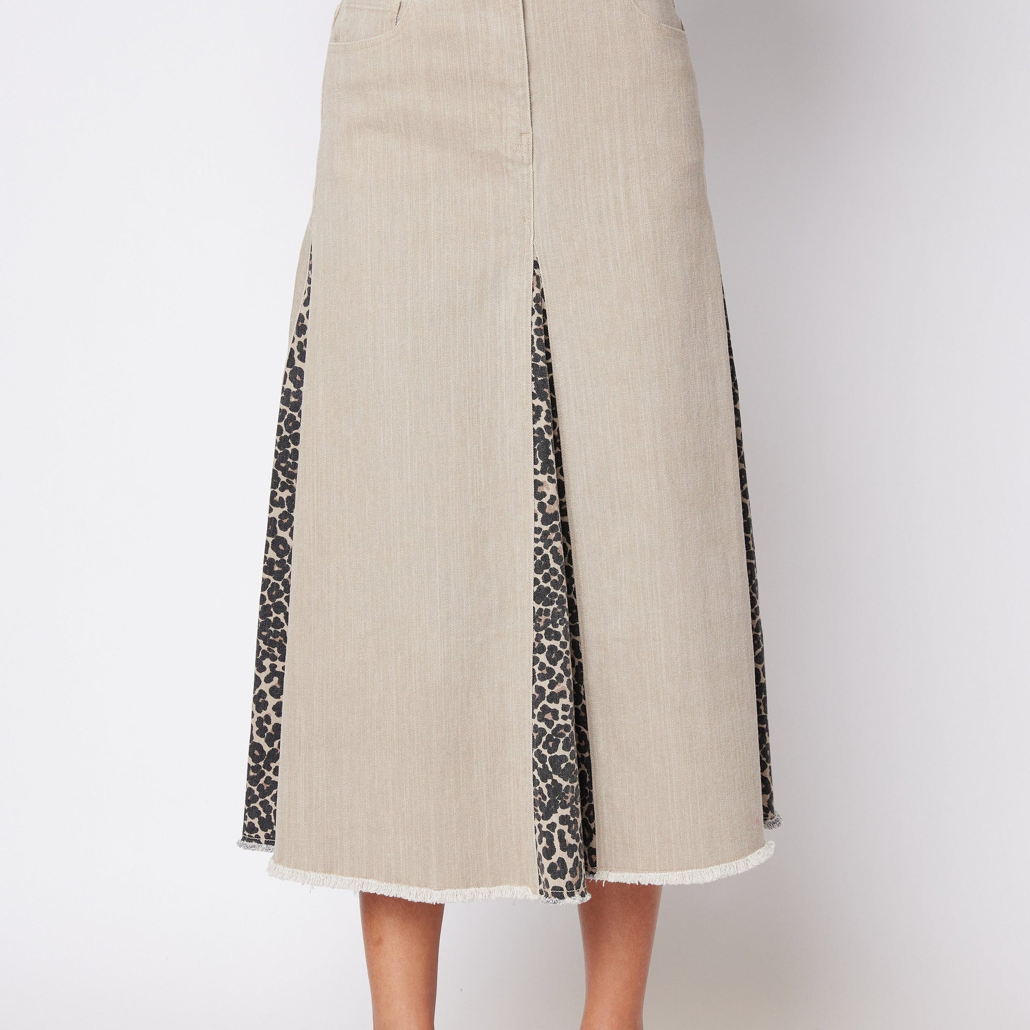 SALE - Joyce Leopard Paneled Skirt