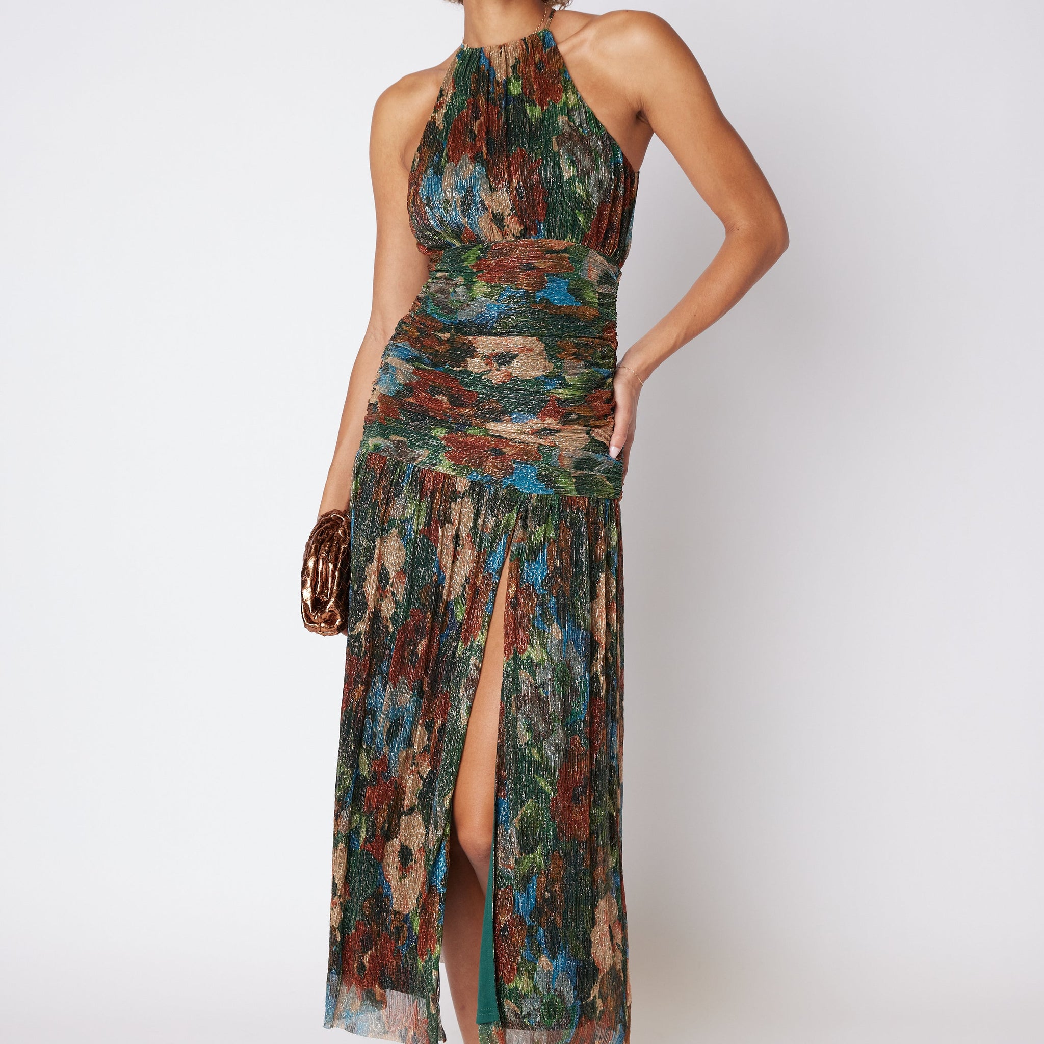 SALE - Blaine High Neck Pleated Dress