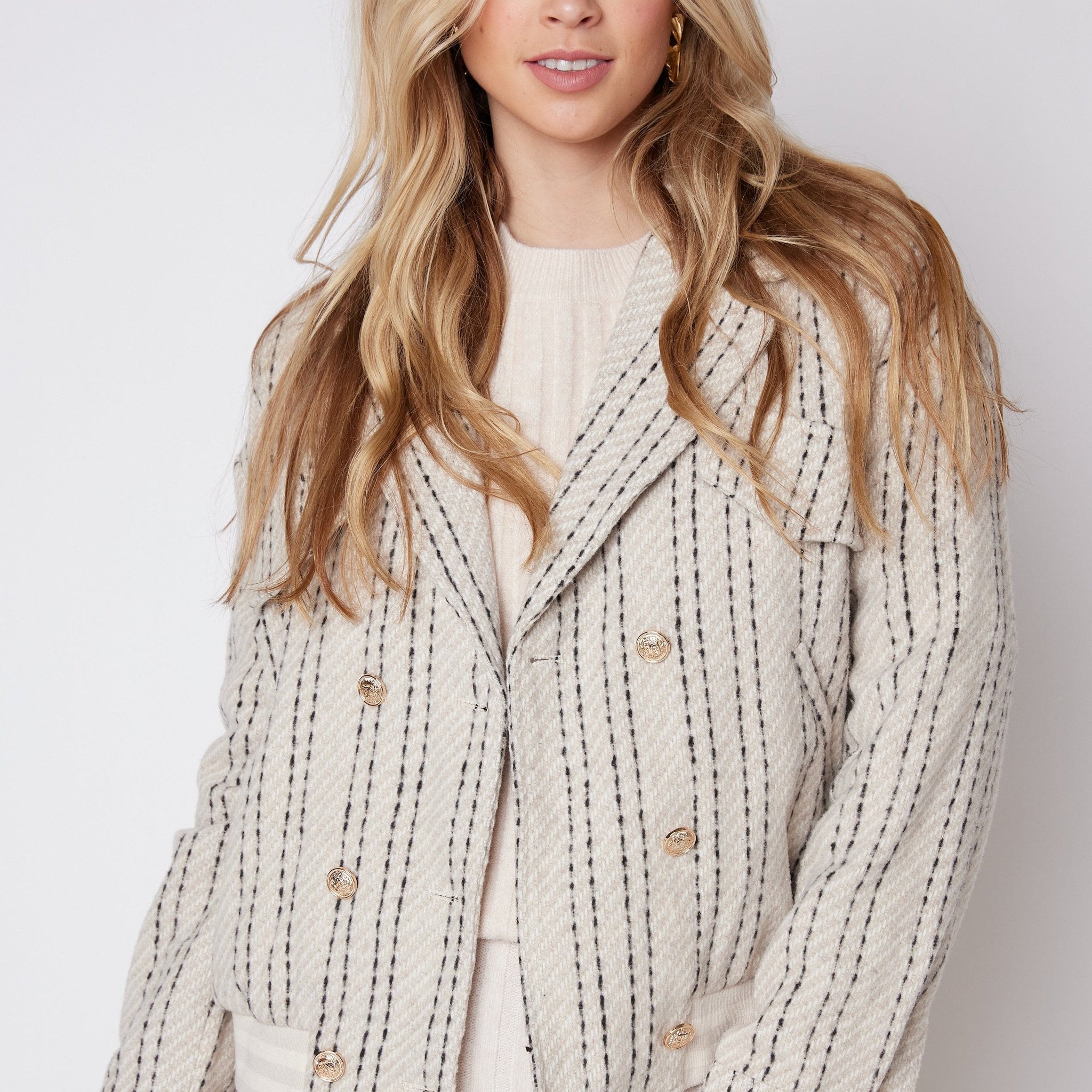 SALE - Lilian Striped Bomber Jacket