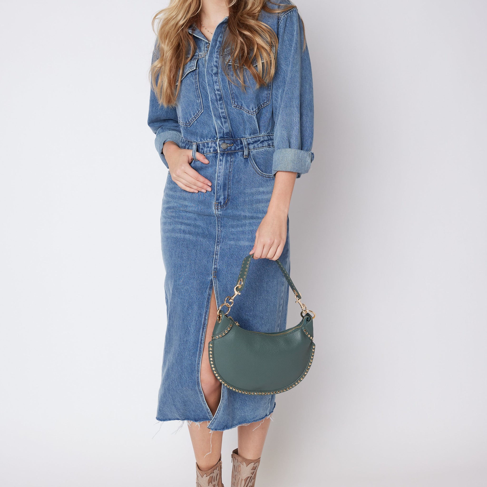 Logan Denim Long Sleeve Shirt Dress