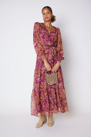 SALE - Glenn Printed Wrap Dress