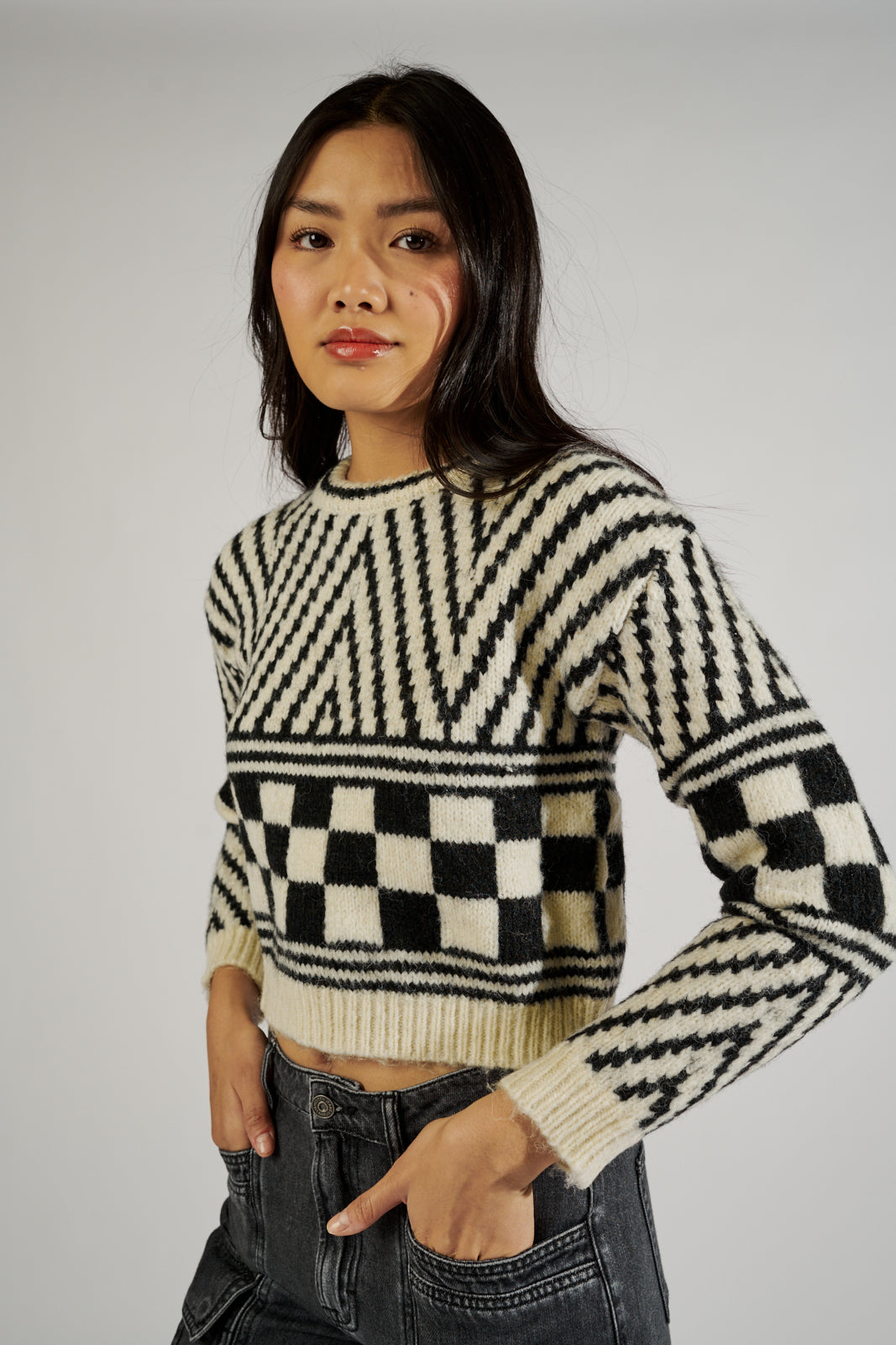 SALE - Fiona Checkered Sweater