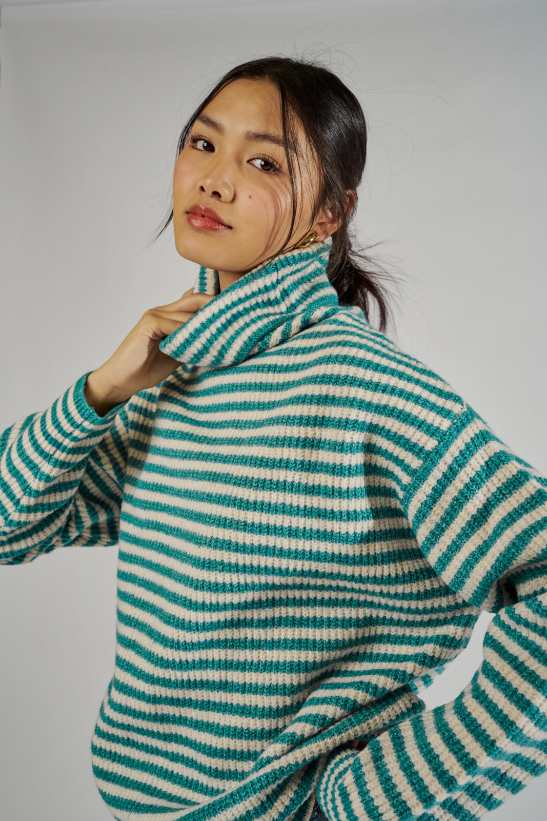 SALE - Naomi Striped Turtleneck Sweater