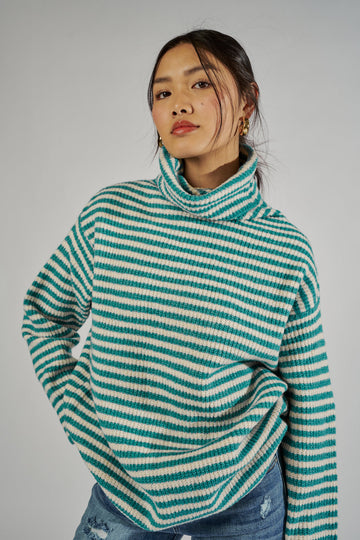 SALE - Naomi Striped Turtleneck Sweater