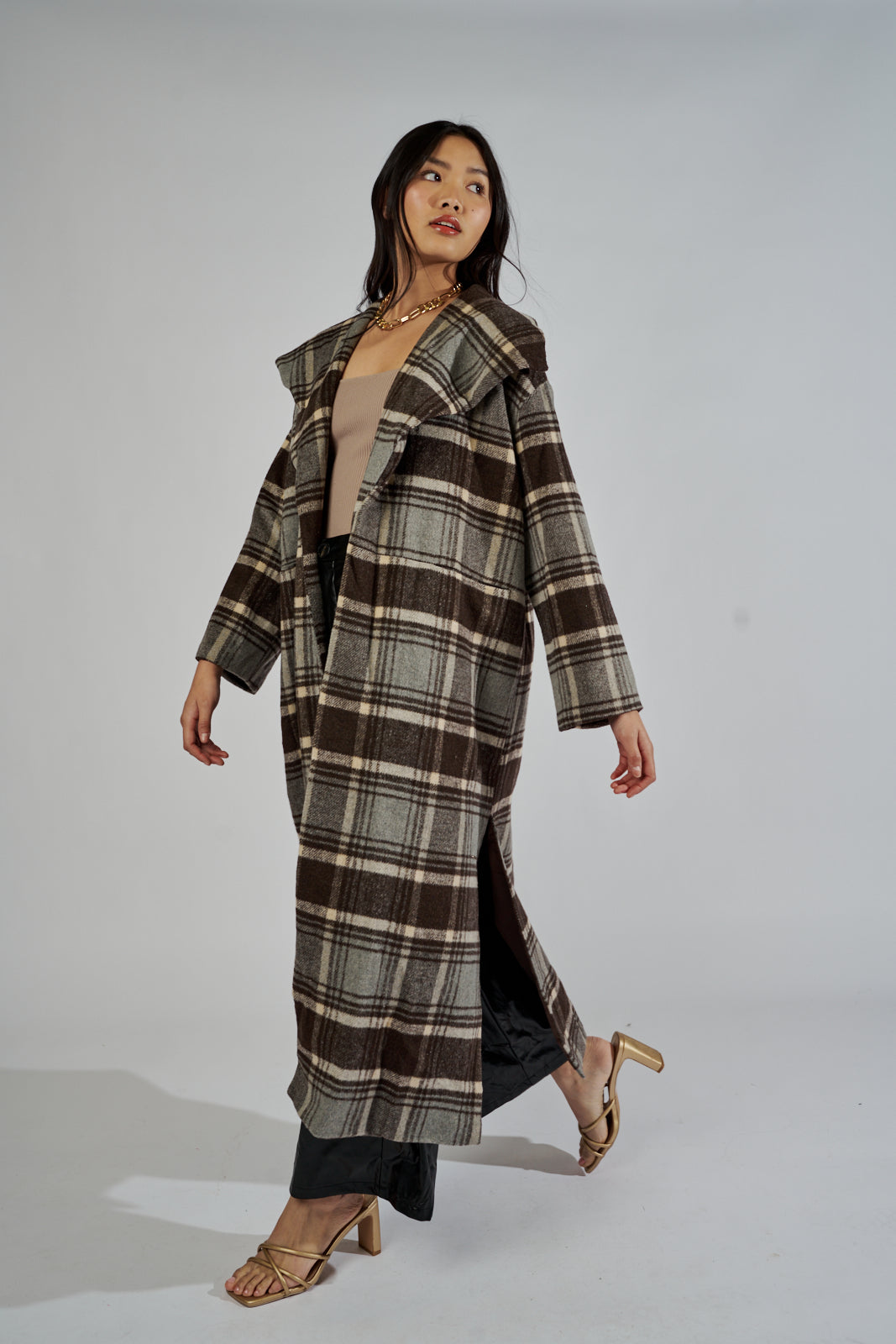 Carson Oversized Plaid Coat