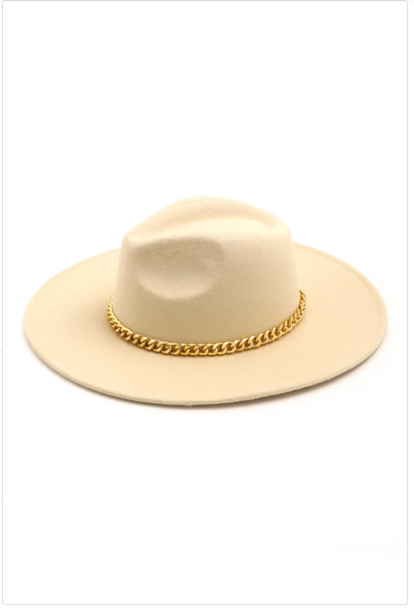 Gwen Chain Detail Wide Brim Hat