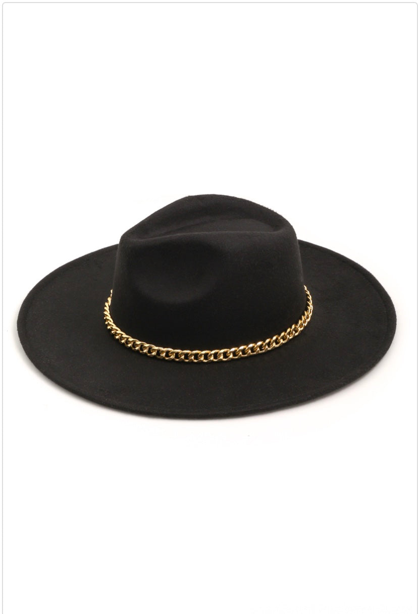Gwen Chain Detail Wide Brim Hat