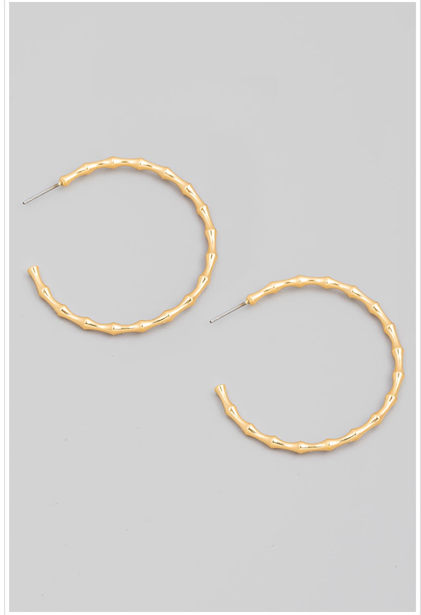 Karolina Bamboo Hoop Earrings