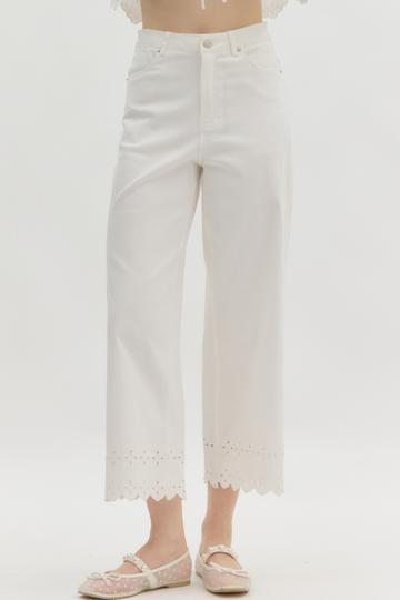 Mel Eyelet Hem Jeans