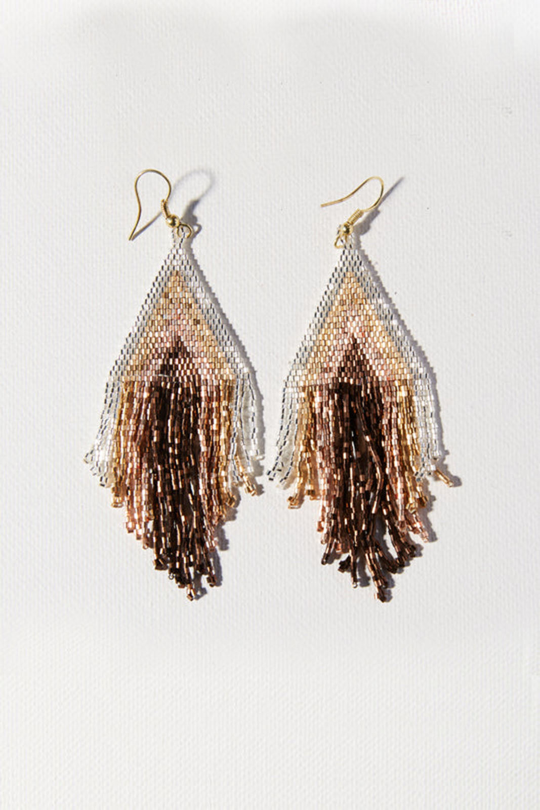 Ink+Alloy Mixed Metallic Stripe Fringe Earring