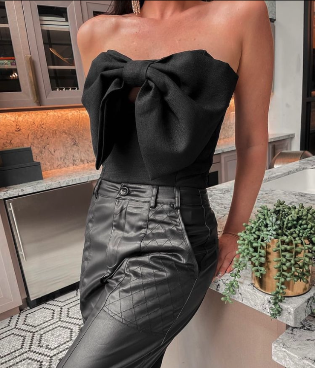 SALE - Kaydee Leather Wide Leg Pant