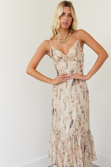 Michelle Tulip Floral Midi Dress